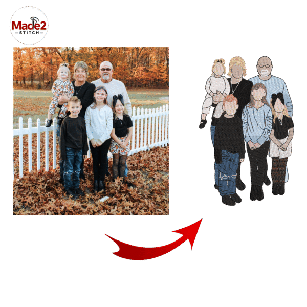 Custom Portrait Embroidery Digitizing